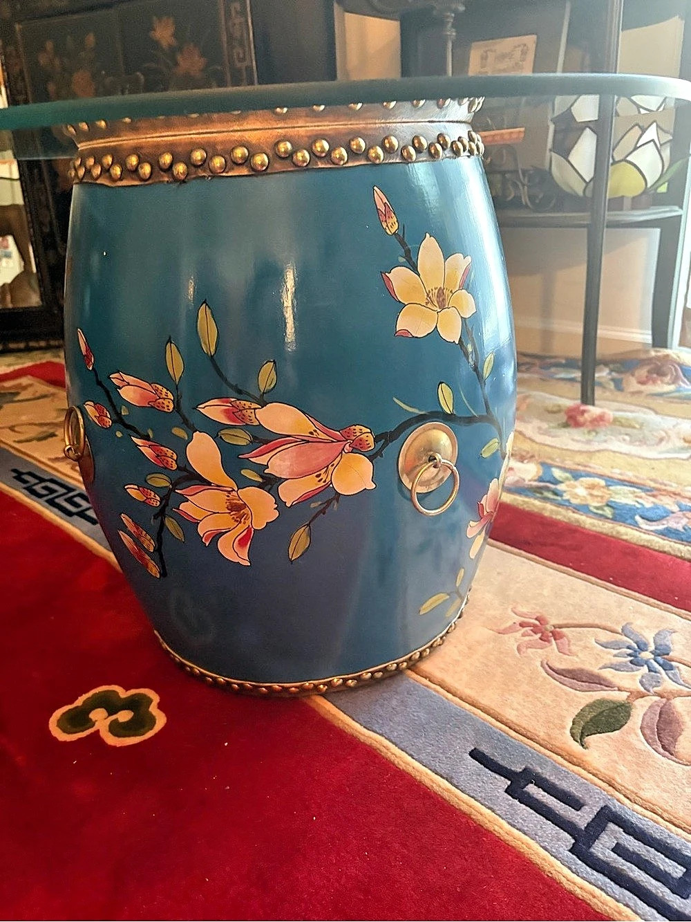 Chinese vintage hand painted drum